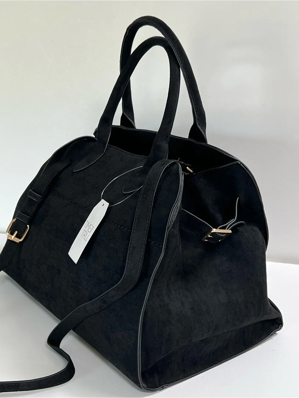 Time and Tru Sage Margaux Style Black Satchel Bag NWT